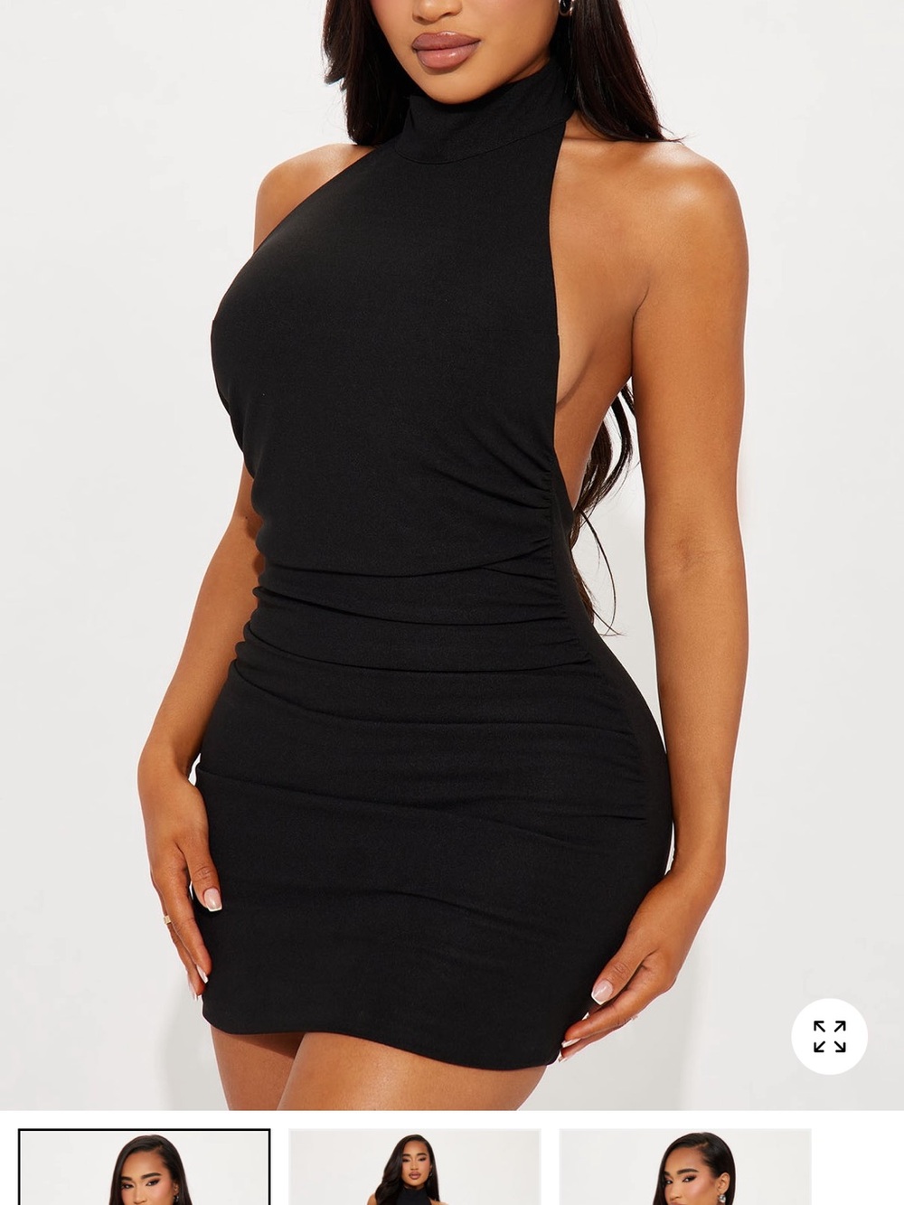 Fashion Nova Black High Neck Backless Bodycon Dress